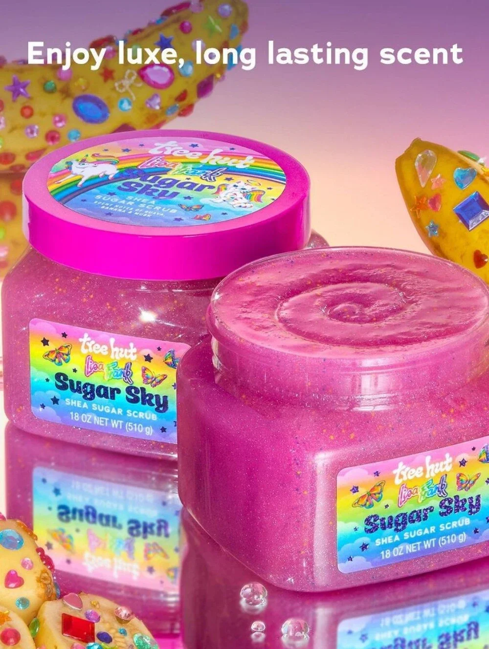 Tree Hut x Lisa Frank Sugar Sky Shea Sugar Body Scrub 18oz New RARE